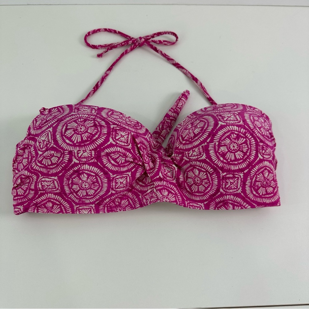 Stylus Pink & White Circle Design Bikini Top Size Large